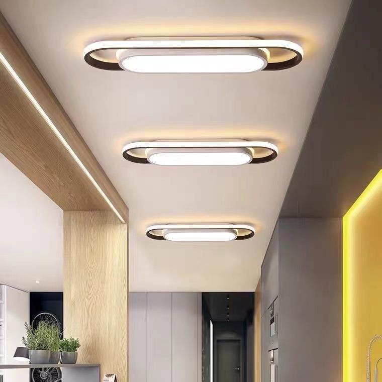 led长方形吸顶灯长条衣帽间灯具过道走廊玄关阳台灯遥控调光超薄