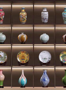 新中式珐琅彩花瓶陶瓷装饰花瓶工艺品瓷器桌面摆件彷古办公室家具