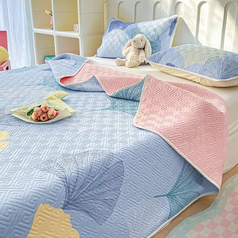 三件套棉小卡通加厚款印花清新新款棉床盖四季全夹