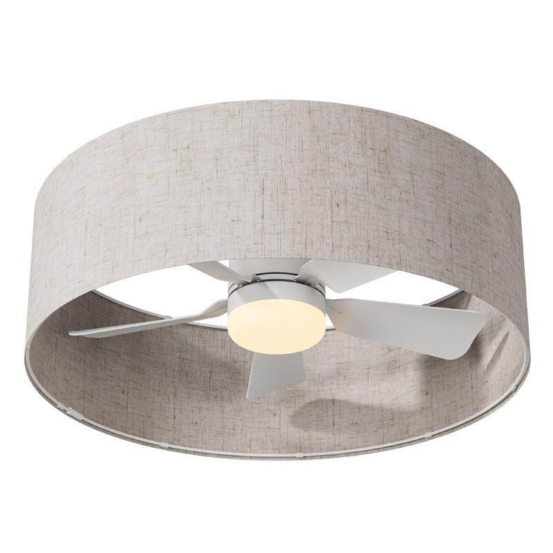 跨境新款E27螺口风扇灯布艺灯罩可拆卸扇叶灯餐厅卧室遥控吊扇灯