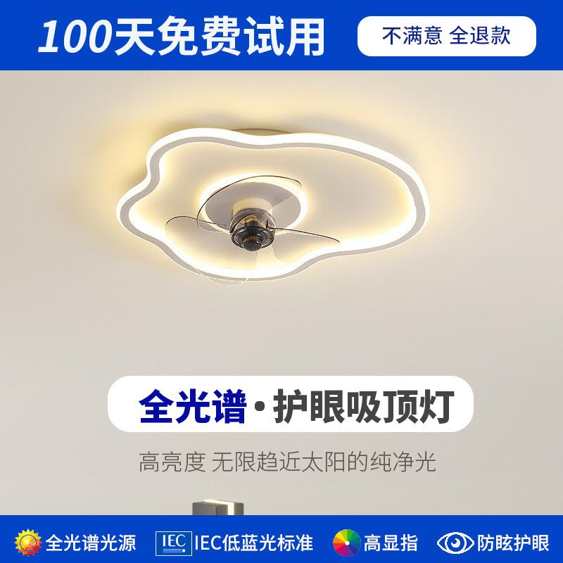 全光谱卧室风扇灯新款吸顶灯现代简约餐厅客厅儿童隐形摇头电扇灯