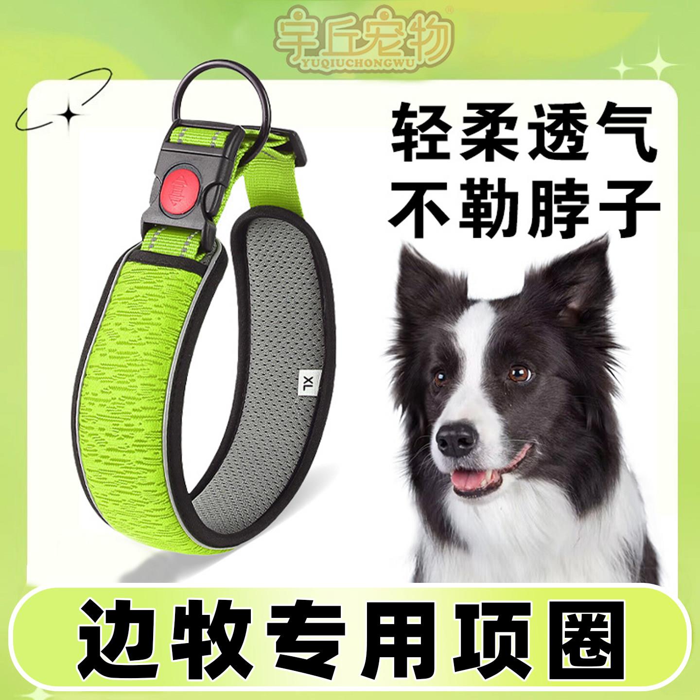 边牧狗狗专用项圈牵引绳发光夜光脖圈颈圈不勒脖大型幼犬用品大全