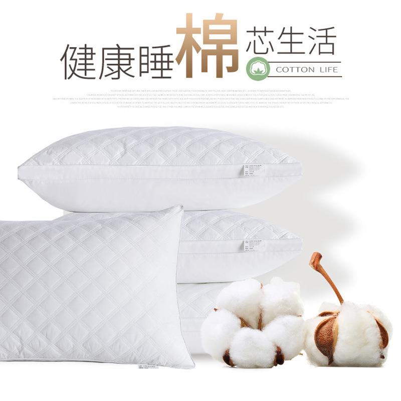 厂家直销五星级酒店宾馆专用枕头全棉立体绗缝羽丝绒枕芯外贸团购