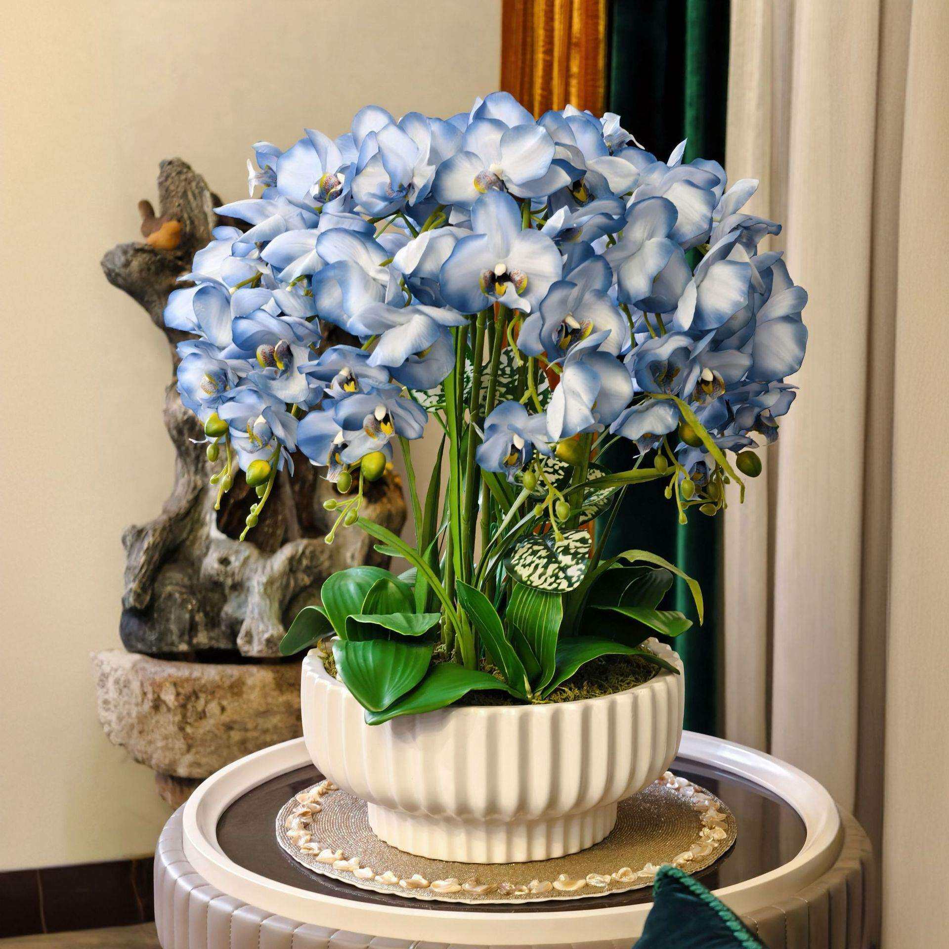 高档蝴蝶兰客厅上次干花花仿真花高级逼真档DFP感酒大店堂假花摆