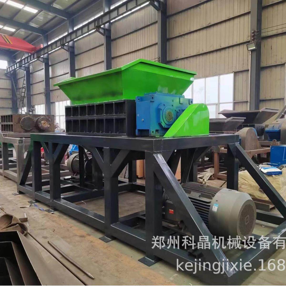 厂家现货金属油漆桶轮胎家具橡胶机头料金属铁块双轴撕碎机
