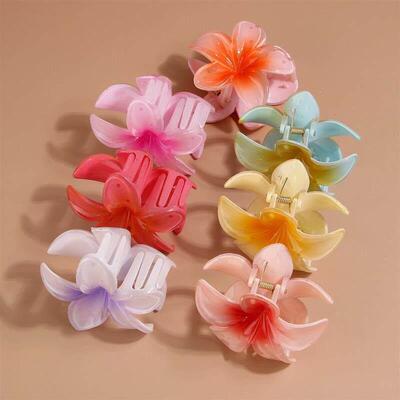 Hair Flower Clip Clips Hawaiian Plumeria Beach Flowers Claw