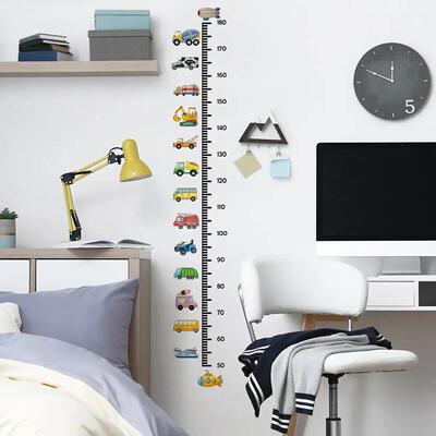 Transport Truck Cars Growth Chart for Kids Wall Stickers Mea