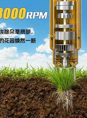 万新款GCD私模锂草电拔草机庭草坪杂草多牛功院能伸缩电动拔器除