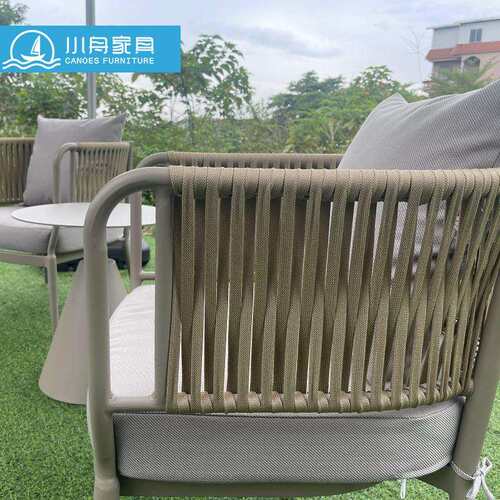 户外桌椅简约庭院休闲阳光房露台别墅花园绳编椅室外餐桌椅子组合