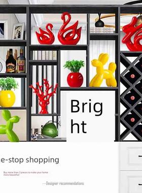 屏风柜餐桌装饰背景墙装饰情调客厅干花创意小物件覆古小电视柜