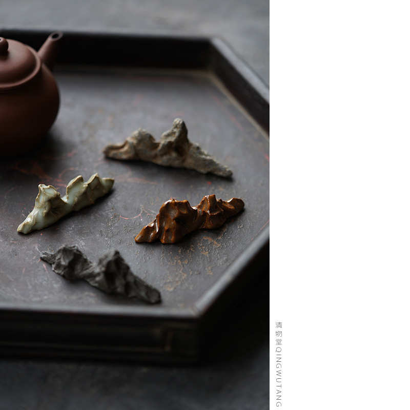 xyt清物堂 2017出品全手工小太湖石山子茶针搁随型笔架笔搁 茶席