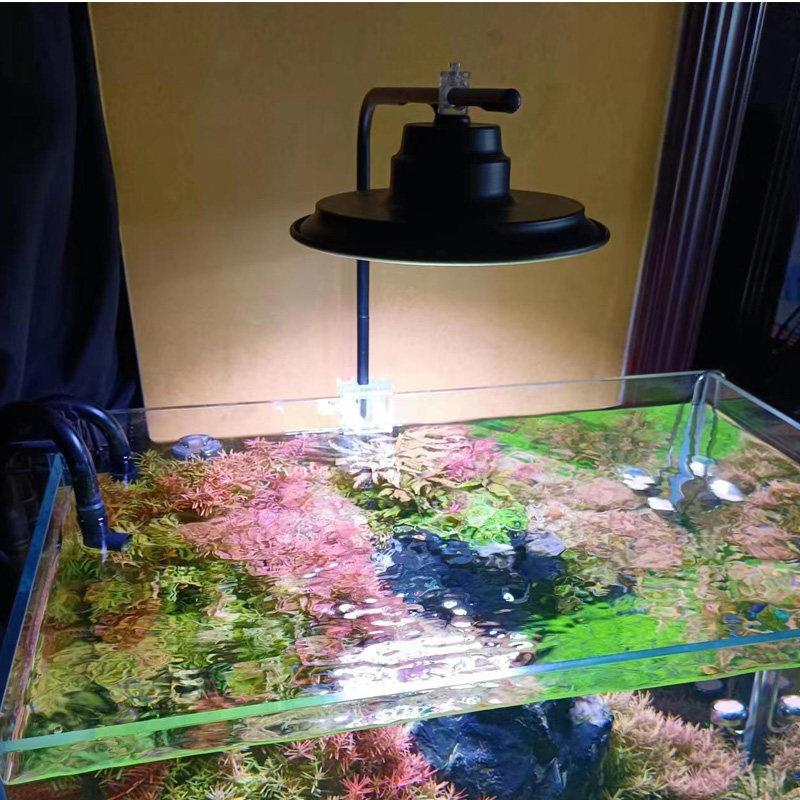 鱼缸圆盘灯超博LED水草植物照明水陆缸遥控板控制可调光50W高亮灯