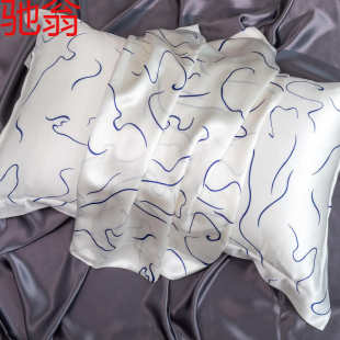 夏季 纯色凉爽枕头套 冰凉真丝枕套48 74cm桑蚕丝枕套一对单只装