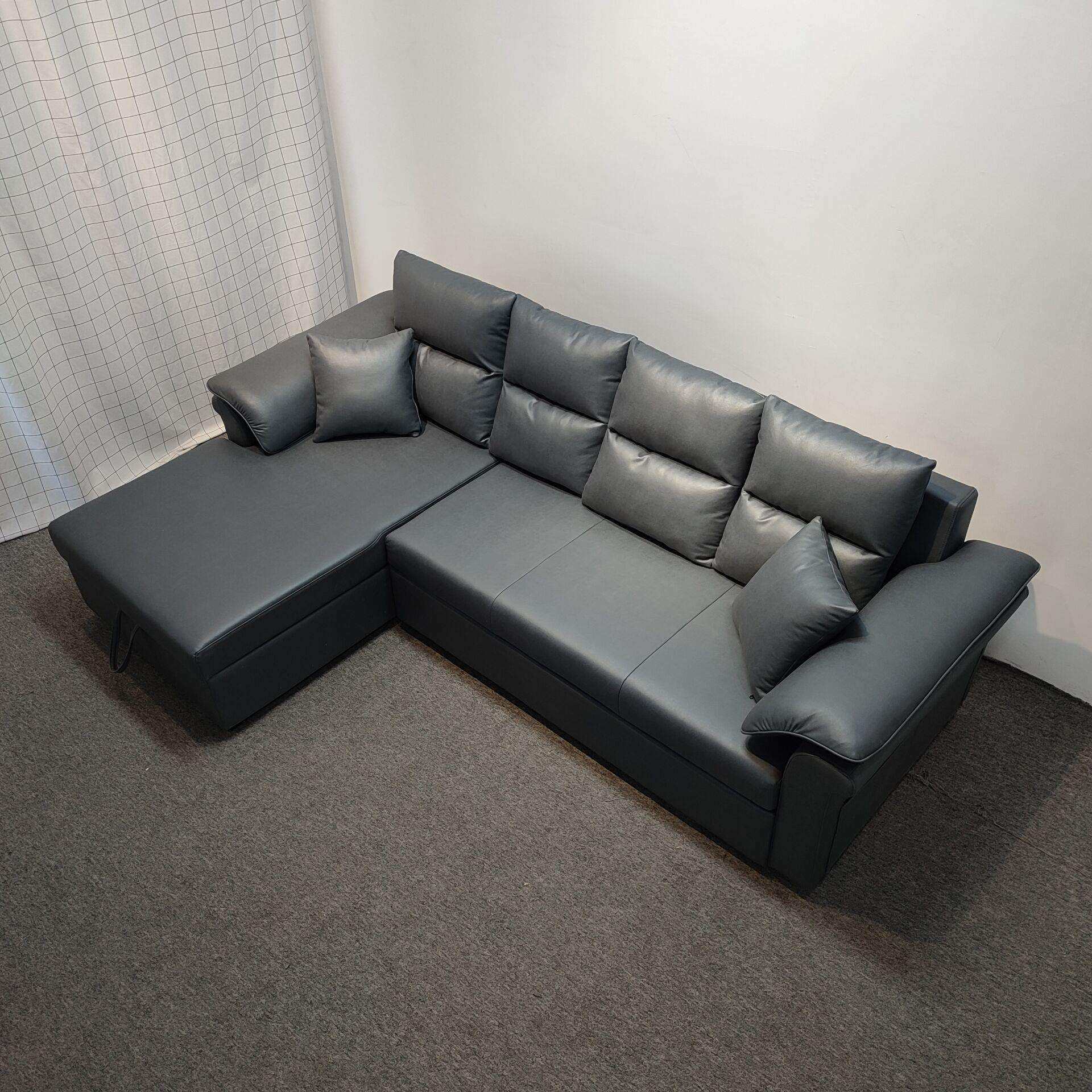 多功能科技布沙发床两用大小户型贵妃带转角组合储物折叠沙发床