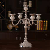 烛台居家摆件金属工艺品 婚庆 法式 合金滴胶i烛台酒店KTV三头烛台