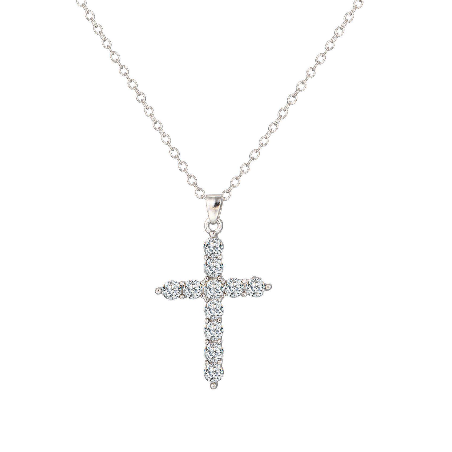 Diamond cross pendant necklace满钻十字吊坠项炼时尚吊坠锁骨炼