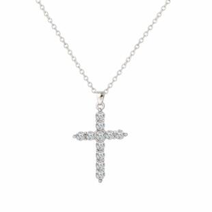Diamond cross pendant necklace满钻十字吊坠项炼时尚吊坠锁骨炼