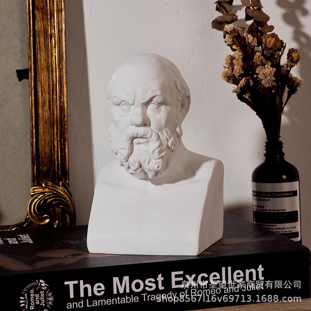 苏格拉底胸像石膏雕塑装饰高级艺术摆件美术素描教具夜市摆摊礼品