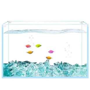 生态创意玻璃缸造景桌面鱼缸鱼缸晶客厅水缸白金长方形水族小型超