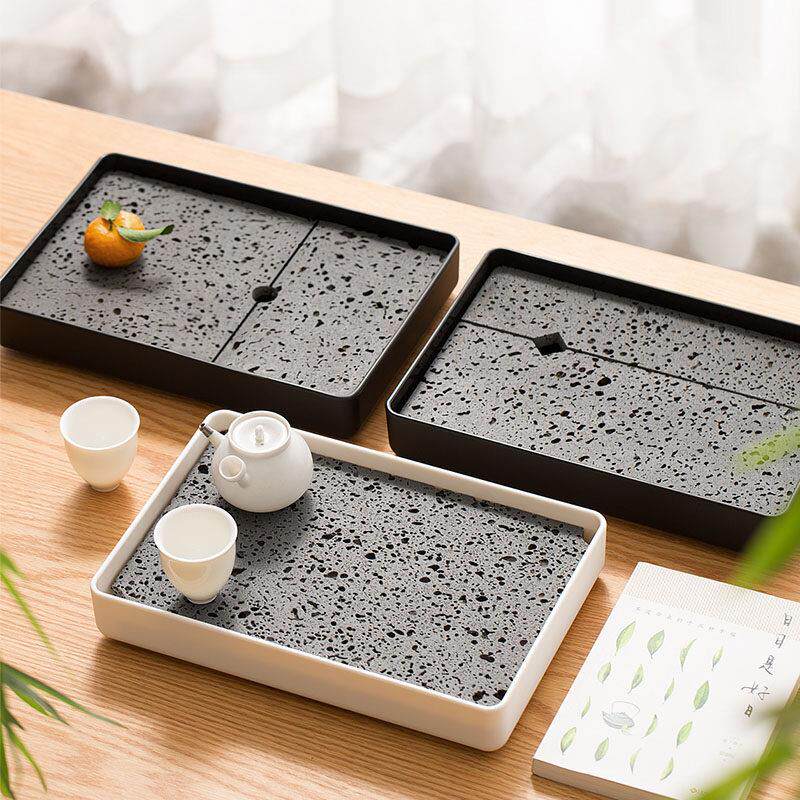茶具茶盘客厅家用高档茶桌干泡台茶盘轻奢火山石储水式功夫茶托