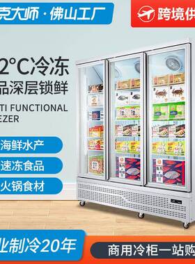 巴克大师立式冷冻展示柜冰箱超市食品低温柜冷冻柜商用大容量冰柜