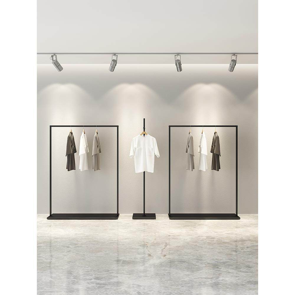 服装店展示架铁艺服装架简约正挂男女装店货架衣架陈列侧挂落地式