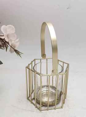 厂家直销新款北欧铁艺烛台金色烛台铁艺喷塑古典家居摆件浪漫烛光