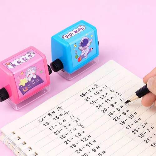 A rolling stamp for teaching arithmetic to children, featuri