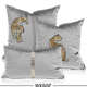 样板房简约轻奢客厅卧室抱枕靠垫腰枕金钱豹刺绣意大利绒银灰色