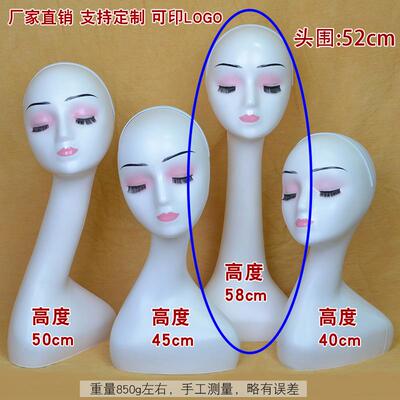高档模特头女士帽丝子口罩面罩展示巾假发头模道具模假头型假人头