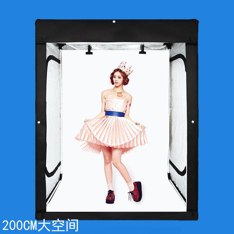 摄力派200cm大号LED摄影棚便携摄影器材套装柔光箱补光灯摄影灯泡