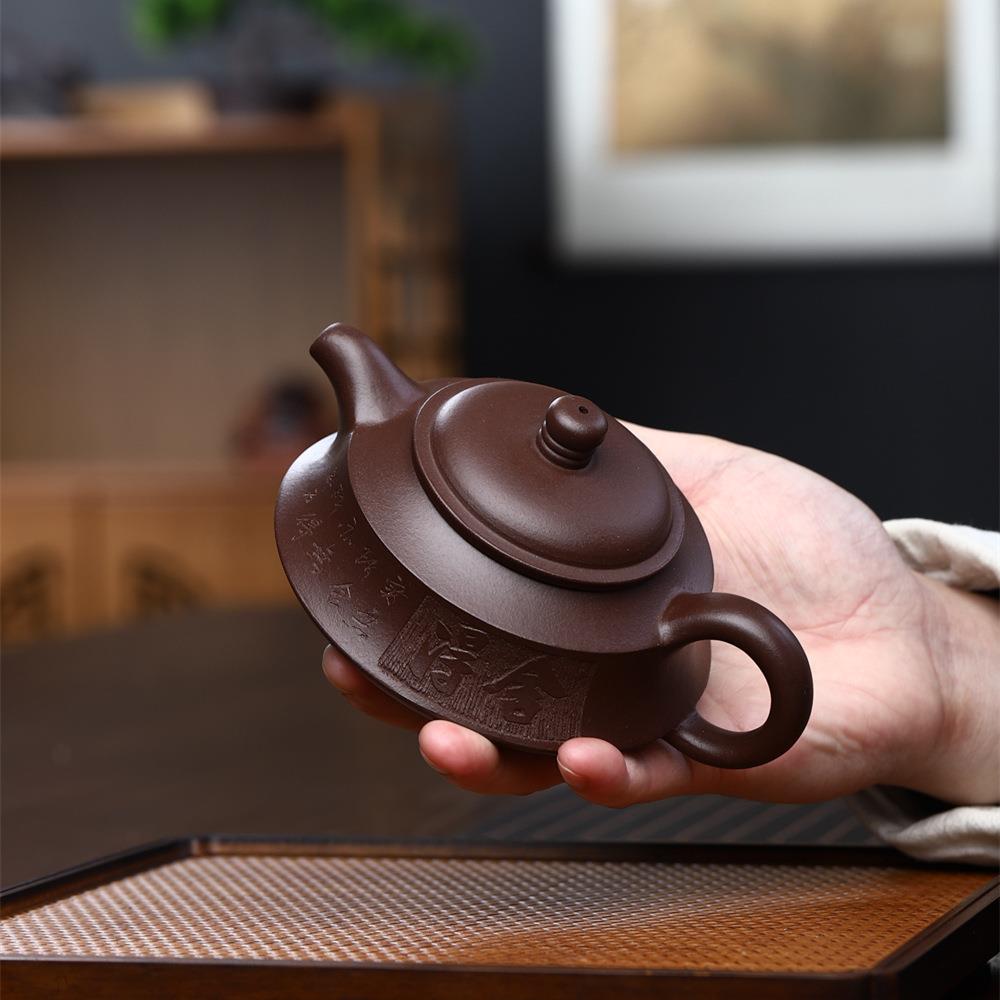 家直紫砂壶供源头周泥盘壶宜茶兴原矿紫壶纯全手工紫砂壶茶厂具