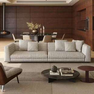 意式极简高端棉麻布艺沙发小户型直排客厅别墅大平层罗杰沙发