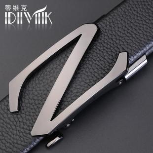 商务潮流 带时尚 正品 Z皮带男真自皮动扣腰带头层牛皮青年简约z字裤