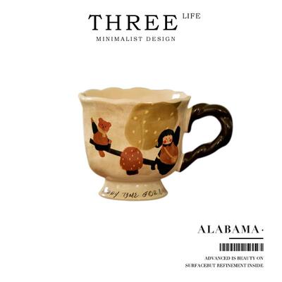 Tlife·Alabama·杯具复古艺术感家用马克杯陶瓷杯咖啡杯  | 花蕾