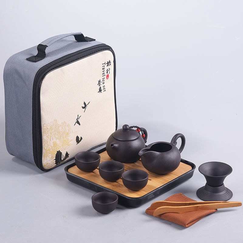 套装紫砂一壶四杯陶瓷茶壶包办公室户外小旅行茶具礼品便携式