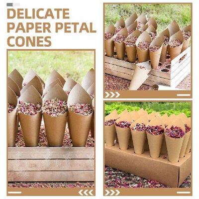 90pcs Paper Petal Cone Elegant Design Spacious Storage