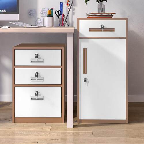 A0L铁皮文件屉柜矮柜办公室桌下收WJG置纳柜1物柜钢制档案柜带锁