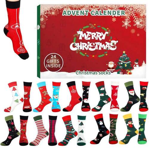2025 Christmas Socks Advent Calendar kit 24 Days Of Cotton S