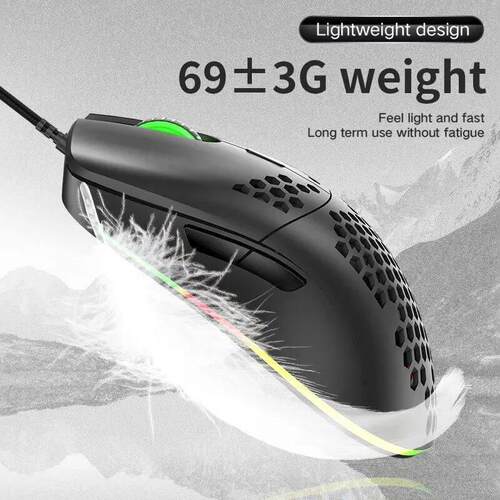M1 Wired Lightweight Gaming Mouse 69g Ultralight Honeycomb S