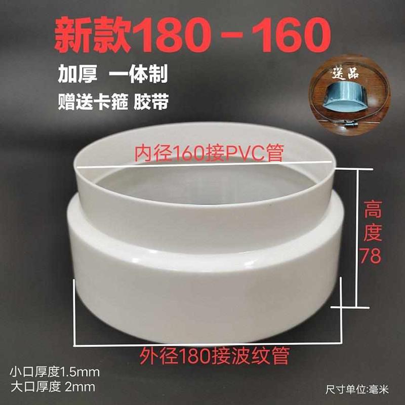 变径圈180转160异径接头烟机管风管排气管200转160油烟机加厚