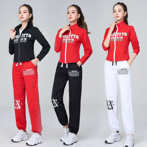 春秋季广场舞套装新品鬼步舞健身操运动休闲舞蹈套装女棉厚款301