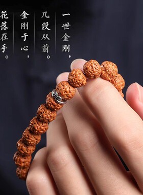 【普陀山】悟空款树王爆肉小金刚精品菩提手串士圈核桃文玩手持手