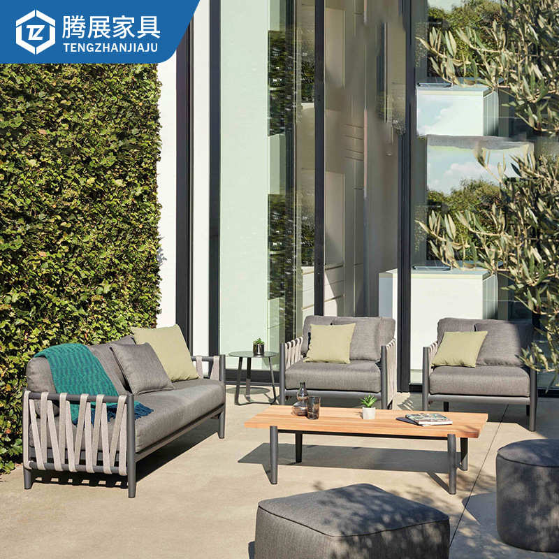 批发户外编织沙发组合休闲阳台庭院藤椅室外别墅酒店工程家具工厂