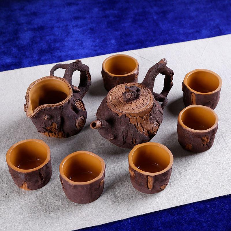 茶具套装家用功夫茶具纯手工紫砂壶创意茶壶套装杯子六只装公道杯