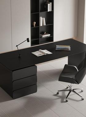 岩板办公桌意24699式极简小户型桌书现轻奢设计感代色老黑板电脑