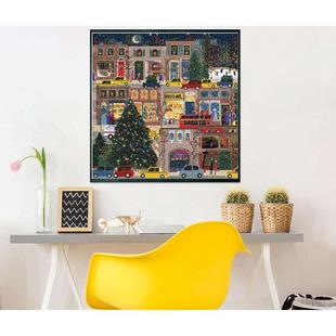 冬灯拼图500片圣诞节日之夜拼图玩具高品质繁花春日街道城祖国版