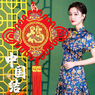 中国结挂件客厅大号玄关挂饰福字装饰家居壁挂背景墙双鱼挂件小号