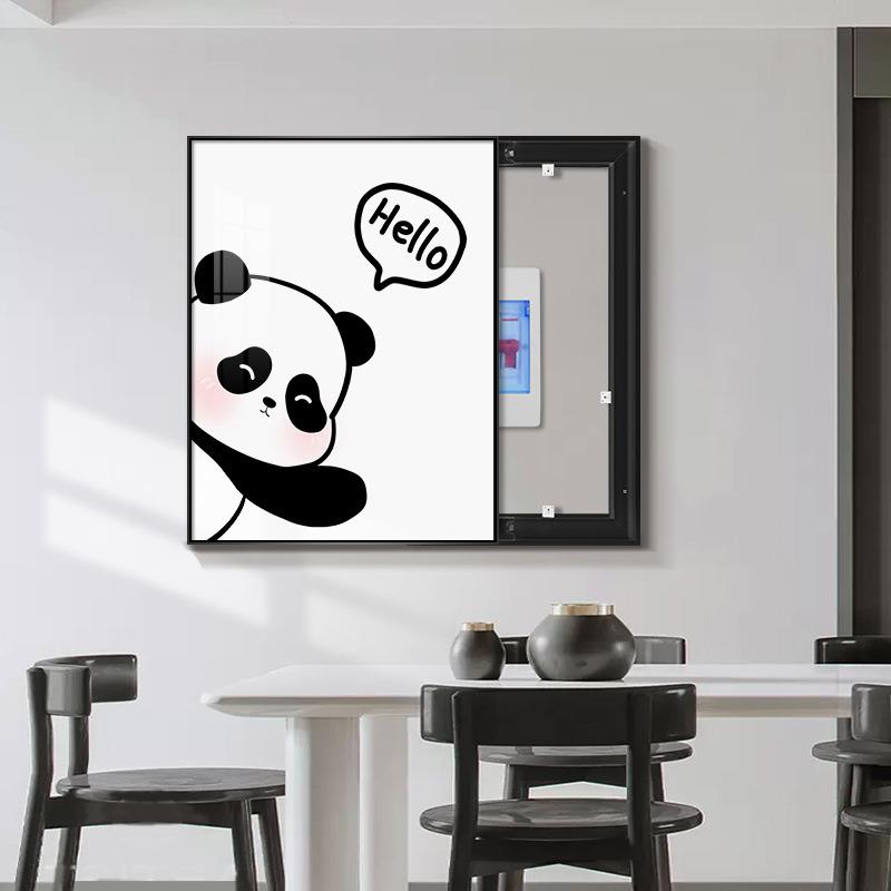 小清新电表箱装饰画竖版绿植开关盒遮挡挂画免打孔电源箱信号箱画图片