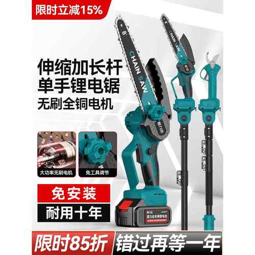 雷力迅锂电高枝锯电动高枝剪充电式加长杆伸缩修剪树枝剪果树园林